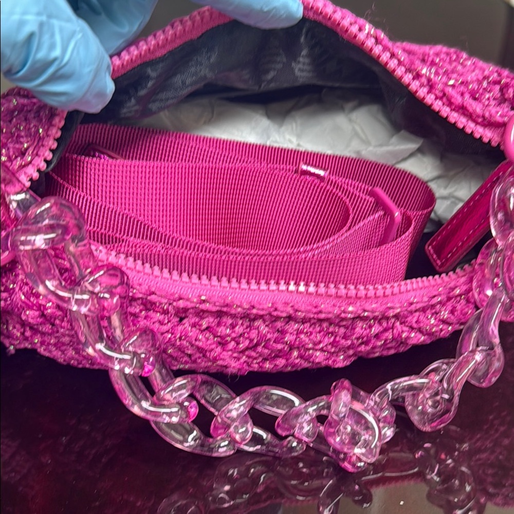 Kurt Geiger Pink Crossbody Bag with Artisanal Texture - Picture 15 of 17